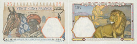 Country : FRENCH WEST AFRICA (1895-1958) 
Face Value : 25 Francs 
Date : 22 avril 1942 
Period/Province/Bank : Banque de l'Afrique Occidentale 
Ca...