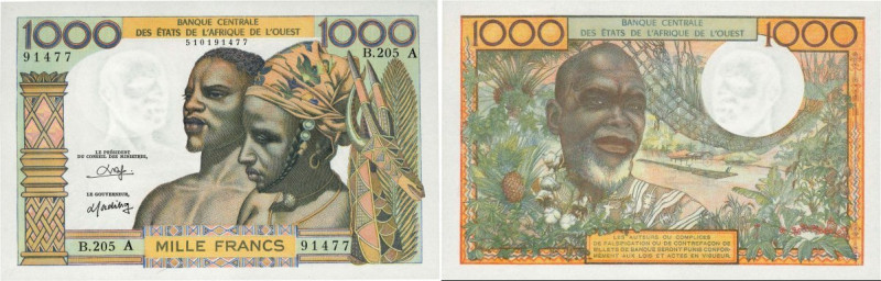 Country : WEST AFRICAN STATES 
Face Value : 1000 Francs 
Date : (1980) 
Perio...