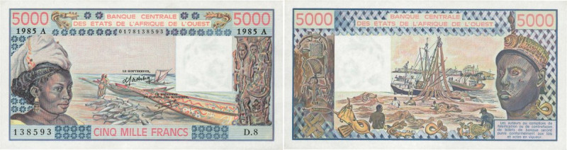 Country : WEST AFRICAN STATES 
Face Value : 5000 Francs 
Date : 1985 
Period/...