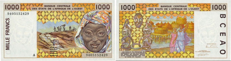 Country : WEST AFRICAN STATES 
Face Value : 1000 Francs 
Date : 1994 
Period/...