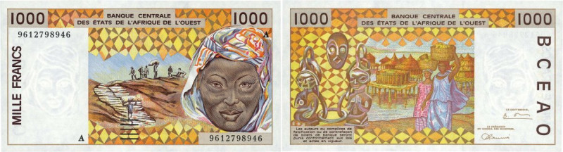 Country : WEST AFRICAN STATES 
Face Value : 1000 Francs 
Date : 1996 
Period/...