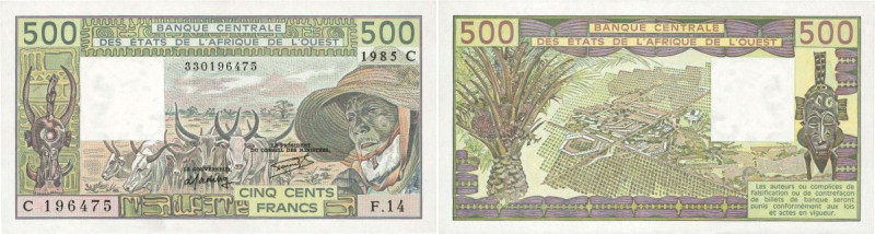 Country : WEST AFRICAN STATES 
Face Value : 500 Francs 
Date : 1985 
Period/P...