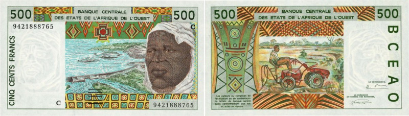 Country : WEST AFRICAN STATES 
Face Value : 500 Francs 
Date : 1994 
Period/P...