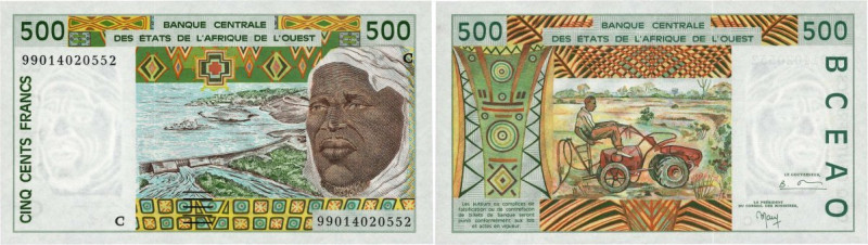 Country : WEST AFRICAN STATES 
Face Value : 500 Francs 
Date : 1999 
Period/P...