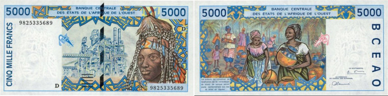 Country : WEST AFRICAN STATES 
Face Value : 5000 Francs 
Date : 1998 
Period/...