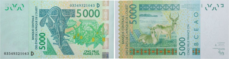 Country : WEST AFRICAN STATES 
Face Value : 5000 Francs 
Date : 2003 
Period/...