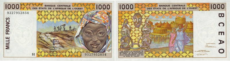 Country : WEST AFRICAN STATES 
Face Value : 1000 Francs 
Date : 1993 
Period/...