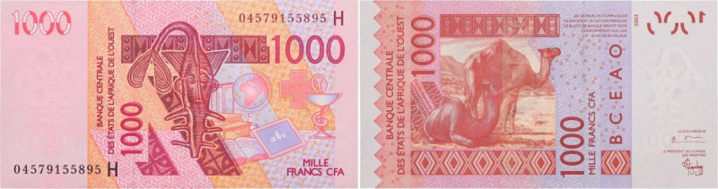 Country : WEST AFRICAN STATES 
Face Value : 1000 Francs 
Date : 2004 
Period/...