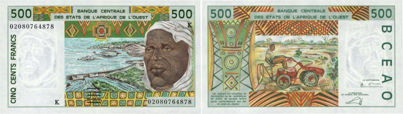 Country : WEST AFRICAN STATES 
Face Value : 500 Francs 
Date : 2002 
Period/P...