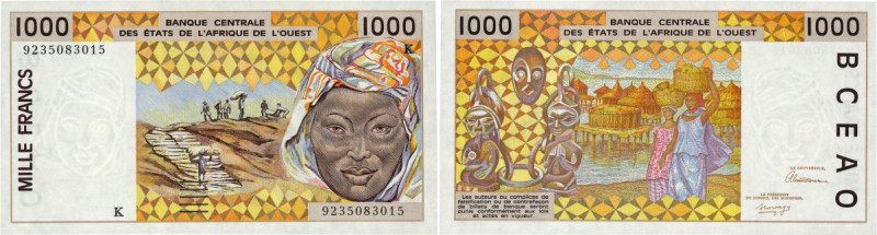 Country : WEST AFRICAN STATES 
Face Value : 1000 Francs 
Date : 1992 
Period/...