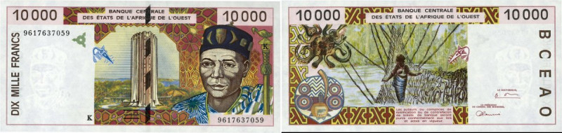 Country : WEST AFRICAN STATES 
Face Value : 10000 Francs 
Date : 1996 
Period...