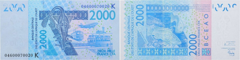 Country : WEST AFRICAN STATES 
Face Value : 2000 Francs 
Date : 2004 
Period/...