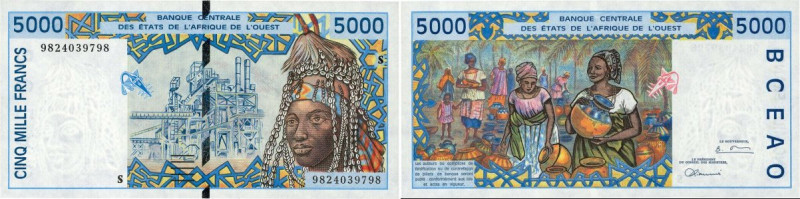 Country : WEST AFRICAN STATES 
Face Value : 5000 Francs 
Date : 1998 
Period/...