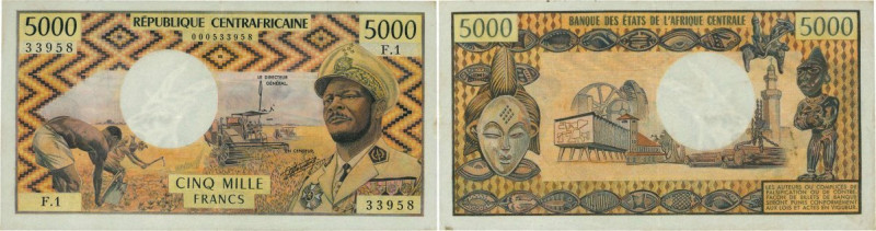 Country : CENTRAL AFRICAN REPUBLIC 
Face Value : 5000 Francs 
Date : (1974) 
...