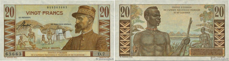 Country : FRENCH EQUATORIAL AFRICA 
Face Value : 20 Francs Émile Gentil 
Date ...