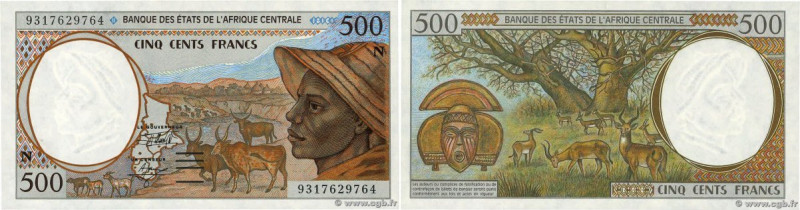 Country : CENTRAL AFRICAN STATES 
Face Value : 500 Francs 
Date : 1993 
Perio...