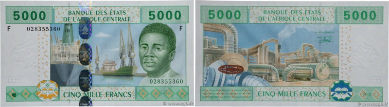 Country : CENTRAL AFRICAN STATES 
Face Value : 5000 Francs 
Date : 2002 
Peri...