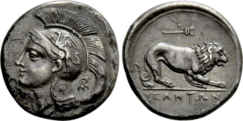 LUCANIA. Velia. Nomos (Circa 280 BC). 

Obv: Helmeted head of Athena left, hel...