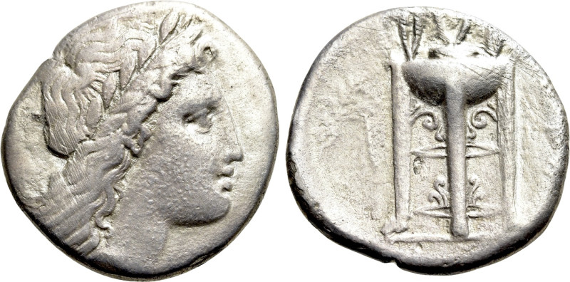 BRUTTIUM. Kroton. Nomos (Circa 400-325 BC). 

Obv: Laureate head of Apollo rig...