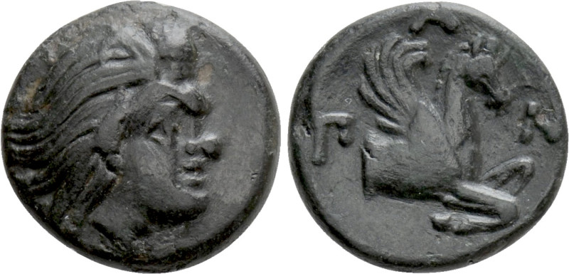CIMMERIAN BOSPOROS. Pantikapaion. Ae (Circa 340-325 BC). 

Obv: Head of Pan ri...
