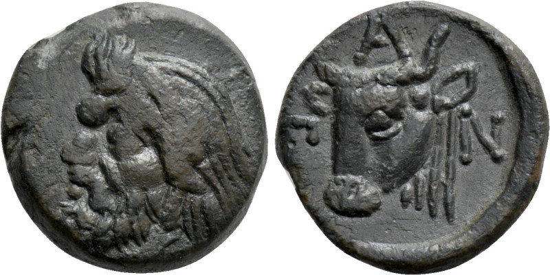 CIMMERIAN BOSPOROS. Pantikapaion. Ae (Circa 325-310 BC). 

Obv: Wreathed head ...