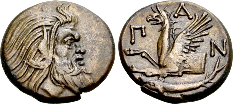 CIMMERIAN BOSPOROS. Pantikapaion. Ae (Circa 310-304/3 BC). 

Obv: Bearded head...