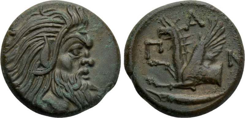 CIMMERIAN BOSPOROS. Pantikapaion. Ae (Circa 310-304/3 BC). 

Obv: Bearded head...