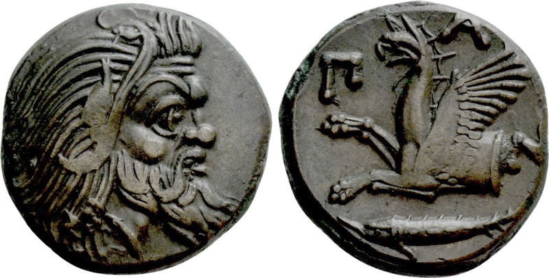 CIMMERIAN BOSPOROS. Pantikapaion. Ae (Circa 310-304/3 BC). 

Obv: Bearded head...