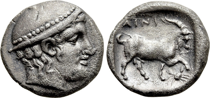 THRACE. Ainos. Tetrobol (Circa 408-406 BC). 

Obv: Head of Hermes right, weari...