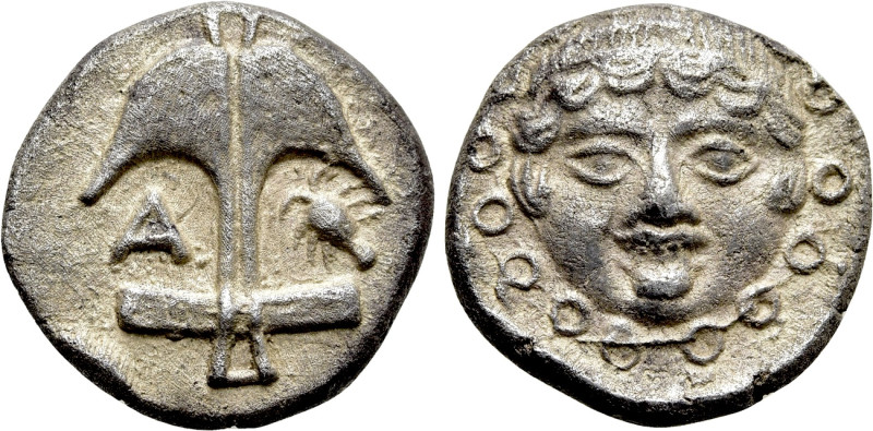 THRACE. Apollonia Pontika. Drachm (Circa 470-435 BC). 

Obv: Upright anchor; c...