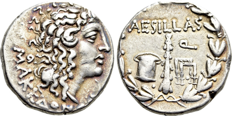MACEDON AS ROMAN PROVINCE. Aesillas (Quaestor, circa 93-87 BC). Tetradrachm. The...