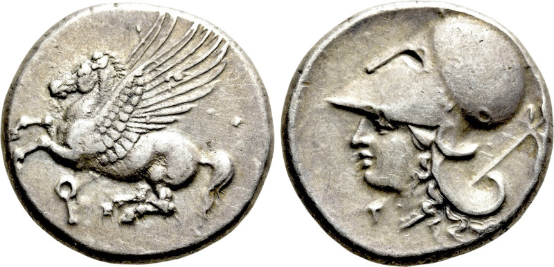 CORINTHIA. Corinth. Stater (Circa 375-300 BC). 

Obv: Pegasos flying left; kop...