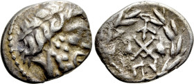 ACHAIA. Achaian League. Lakedaimon (Sparta). Triobol or Hemidrachm (Circa 85 BC)