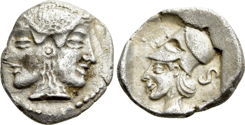 MYSIA. Lampsakos. Obol (Circa 500-450 BC). 

Obv: Janiform female head.
Rev: ...