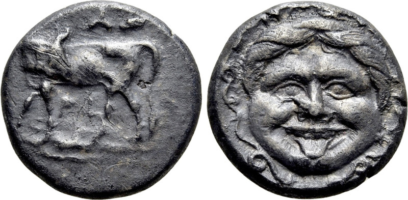 MYSIA. Parion. Hemidrachm (4th century BC). 

Obv: ΠΑ / ΡΙ. 
Bull, with head ...