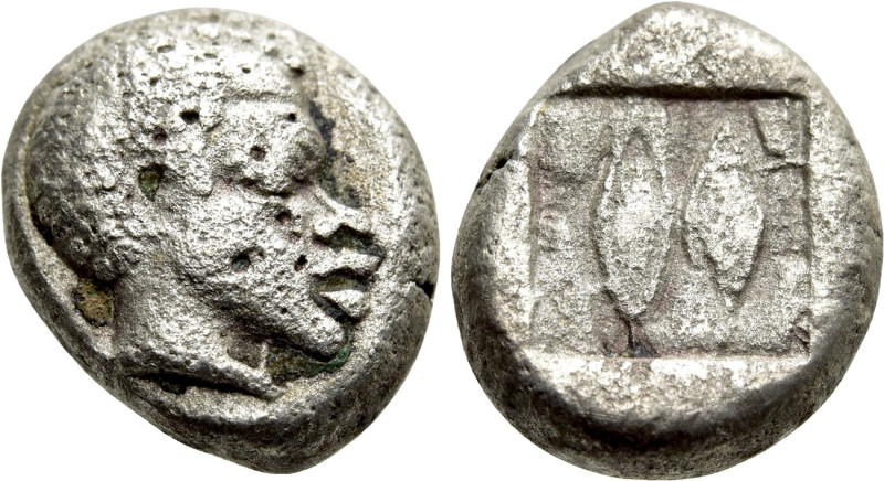 LESBOS. Uncertain. Billon 1/12 Stater (Circa 550-480 BC). 

Obv: Head of Afric...