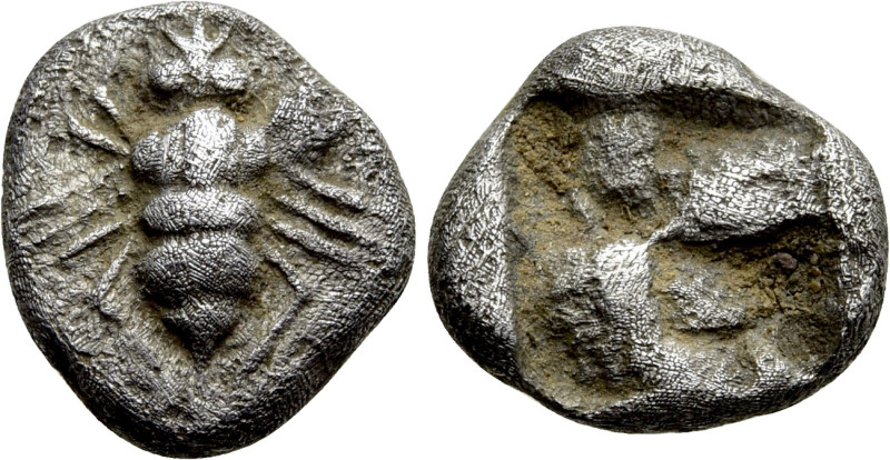 IONIA. Ephesos. Obol (Circa 550-500 BC). 

Obv: Bee.
Rev: Incuse square punch...