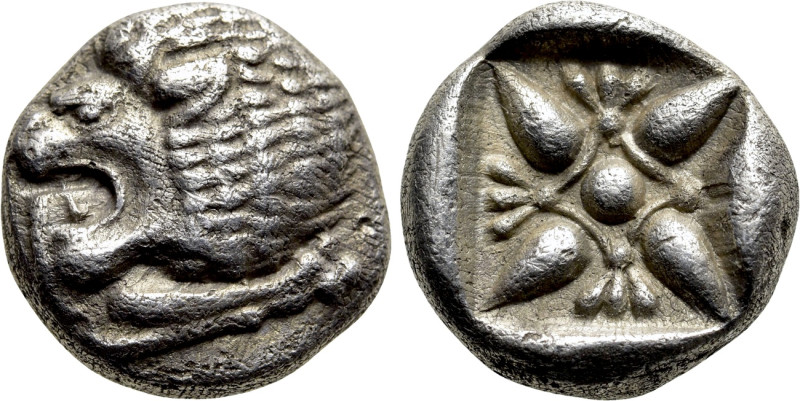 IONIA. Miletos. Diobol (6th-5th centuries BC). 

Obv: Forepart of lion right, ...