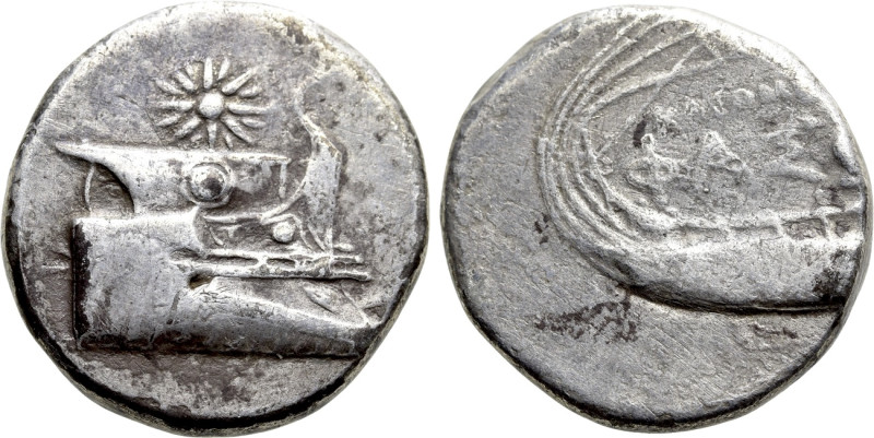 LYCIA. Phaselis. Stater (Circa 250-200 BC). Uncertain magistrate. 

Obv: Prow ...