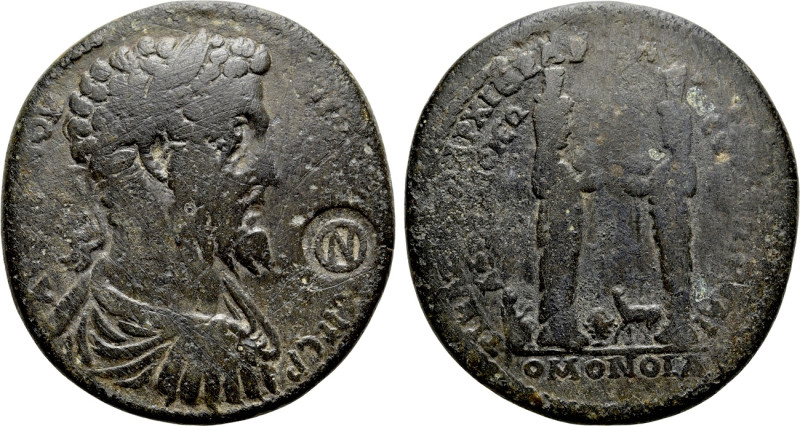 CARIA. Aphrodisias. Septimius Severus (193-211). Ae. Homonoia issue with Ephesus...