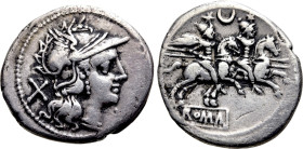 ANONYMOUS. Denarius (207 BC). Rome