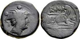 P. MANLIUS VULSO. Sextans (210 BC). Sardinian mint