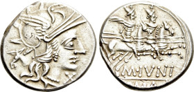 M. JUNIUS SILANUS. Denarius (145 BC). Rome