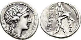 M. HERENNIUS. Denarius (108-107 BC). Rome