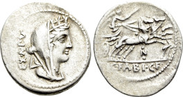 C. FABIUS C. F. HADRIANUS. Denarius (102 BC). Rome