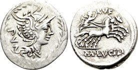 M. LUCILIUS RUFUS. Denarius. (101 BC). Rome