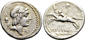 L. CALPURNIUS PISO FRUGI. Denarius (90 BC). Rome