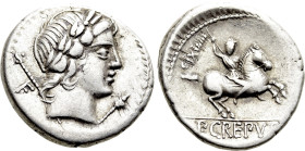 P. CREPUSIUS. Denarius (82 BC). Rome