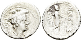 C. MAMILIUS LIMETANUS. Serrate Denarius (82 BC). Rome