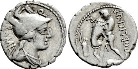 C. POBLICIUS Q.F. Serrate Denarius (80 BC). Rome